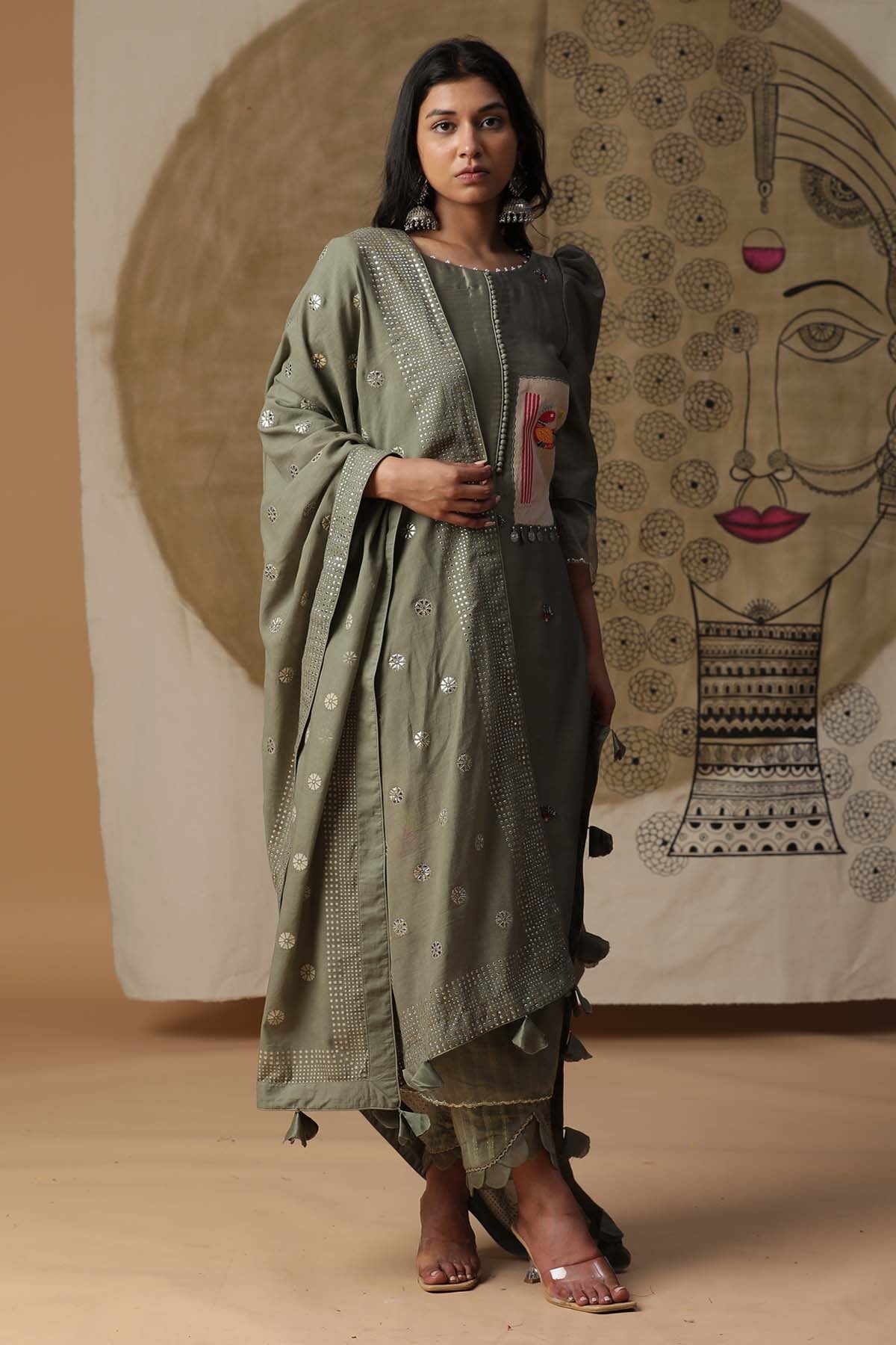 Buy Arpita SulakshanaGreen Chanderi Silk Kurta Set